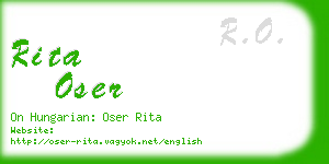 rita oser business card